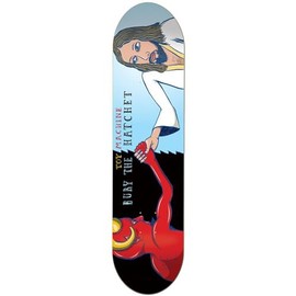 Toy Machine Skateboard Deck Bury The Hatchet Symmetrical 8.25"" x 32"", Black/Blue