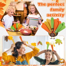Spiareal Thanksgiving Activity for Kids Families Turkey Table Centerpiece Give Thanks & Start a New Holiday Tradition Turkey Coaster Craft Friendsgiving Gift Fall Festival Party Favors Supplies