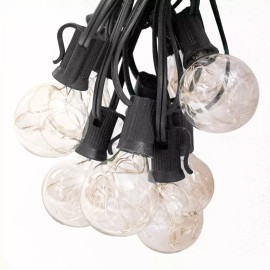 Hometown Evolution, Inc G40 Multicolor LED Fairy Outdoor Patio Black Wire String Lights Party Wedding  - 100' - Black Wire