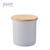 Enameled Pure Enamel Canister, White, Size: Approx. 4.2 inches (10.8