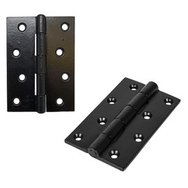 1 x Pair of 75MM (3 INCH) CAST Iron Butt Hinges Black Powder Coated