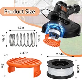 ZcrPrn Strimmer Spool, String Trimmer Spools, 4pcs Spool Trimmer Spool & Line Replace AF-100 ST5530-GB GLC3630L20-GB STC1820PC-GB BESTA530-GB BESTA525-GB (With 1 Cap,1 Spring)