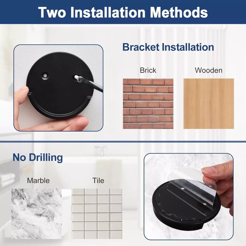 Nicecho Tension no drill on or wall mounted drill shower
