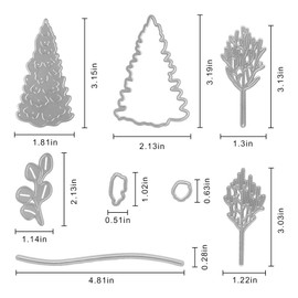 Christmas Tree Stamps and Dies for Card Making, Winter Pine Trees Words Cutting Die and Clear Stamps for Bullet Journal DIY Scrapbook Decoration Handmade Crafts Notebook