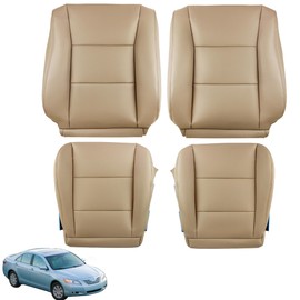 Thomletha Artificial Leather Car Driver and Passenger Side Bottom and Top Lean Back Seat Cover 4Pcs Replacement for Land Cruiser 1998-2007 Tan