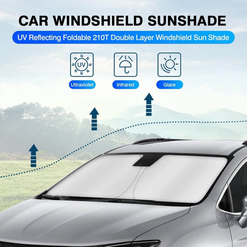 KUST Windshield Sun Shade for Chrysler Pacifica Minivan Accessories 2017-2025
