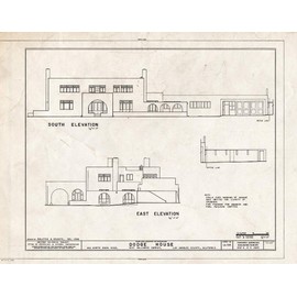Historic Pictoric : Blueprint HABS Cal,19-LOSAN,27- (Sheet 6 of 9) - Walter Luther Dodge House, 950 North Kings Road, West Hollywood District, Los Angeles, Los Angeles County, CA 14in x 11in