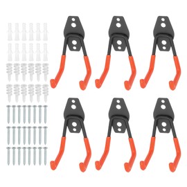 PATIKIL Garage Hooks Heavy Duty, 6Pcs Utility Storage Hooks Wall Mount Hanger Hooks for Bulk Items, Hanging Bike, Ladder, Garden (Red), 65 x 68 x 110MM