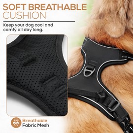 billusanda No- Pull Dog Harness Leash adjistable Padded Vest, Comfortable Heavy Duty Pink, Black, Orange, Green, with handal (Orange, Small)