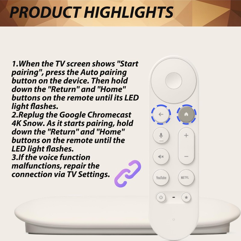 Voice Remote Replacement for 4K Streaming TV Box, Smart Home