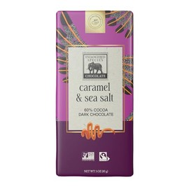 Endangered Species, Dark Chocolate Sea Salt Caramel Bar, 3 oz