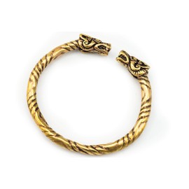 Windalf Vintage Vikings Thora bangle, diameter 5.7 cm, Bohemia dragon bracelet, high quality bronze, Bronze, without stone