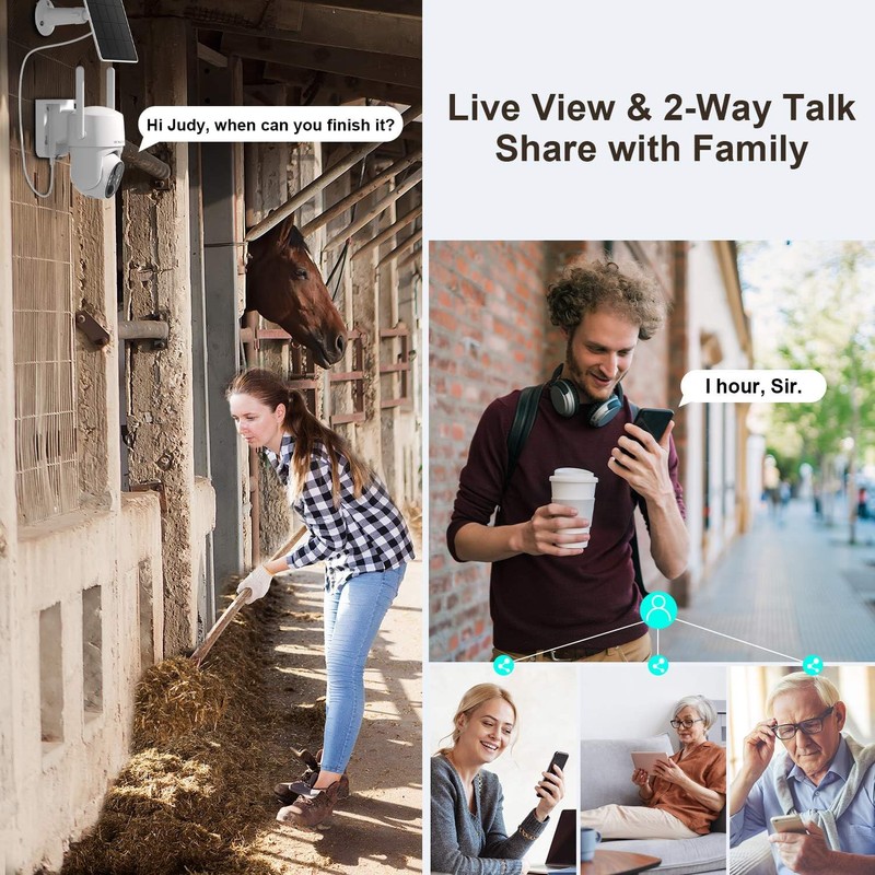 4G LTE Cellular Security Camera No Internet Needed, Solar No