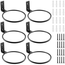 Jiozermi 6 Pack 5 inch Flower Pot Holder Ring, Flower Pot Holder Ring Wall Mounted Set Wall Mounted Metal Planter Hanger Matte Black Hanging Plant Holder