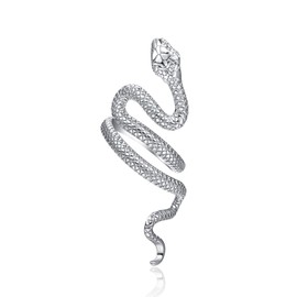 925 Sterling Silver Rings Snake Ring Gothic Jewellery for Women Men Sterling Silver Thumb Ring (A-silver snake ring, 8)