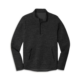 Men's Quarter-Zip Long Sleeve Fleece Sweatshirt with Pockets Mock Neck Comfort Golf Sweatshirts Pullover Sportswear Blue-black