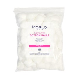 MorLo Premium Jumbo Cotton Balls (400 Count), Hypoallergenic, Ultra Absorbant, Super Soft, Gentle & Premium, Value Pack