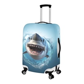 HELLHERO Travel Luggage Cover Suitcase Protector Case Fits 18-32 Inch Luggage, Shark 2, L (25-28 inch luggage)