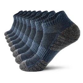 Calcetas Antiderrapantes para Hombre 8 Pares, Calcetines Deportivos Algodon Transpirables, Tines Cortos Casual Bajos, Calcetas Absorbe el sudor y antiolor para Futbol, Correr, Ciclismo, Gym(Azul)