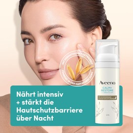 Aveeno CALM+RESTORE Re-Hydrating Oat Night Cream, Intensive & Moisturising Night Cream with Shea Butter, Prebiotic Oats & Soothing Motherwort for Sensitive Skin