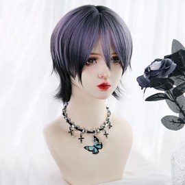 Wolf Cut Full Wig, Men's Wig, Short, Men's Dresses, Handsome, Natural, Stylish, Small Face, Heat Resistant, Popular, Fashion, Unisex, Short Hair, Net Included, Costume