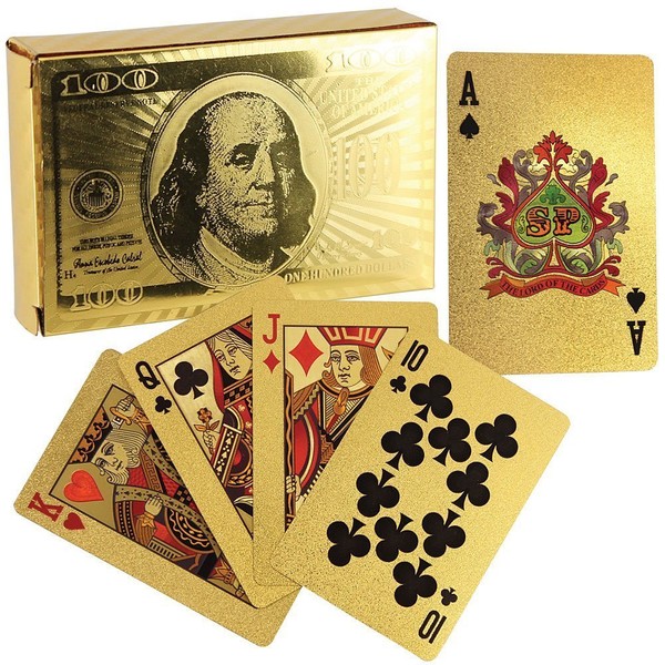 Generic Durable Waterproof Deck of 24K Gold Foil Playing Cards