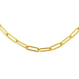 Bling Jewelry Solid Strong Yellow 14K Gold Over .925 Sterling Silver Italian Rounded Link 3.5MM Chain Necklace For Men Women Nickel-Free Made In Italy 16 Inch