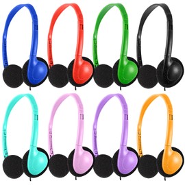 Wensdo Bulk Headphones for Kids 8 Pack Multi Colored for School Classoom Students Teen Boys Girls Children Baby Toddler and Adult(Mixed Colors)