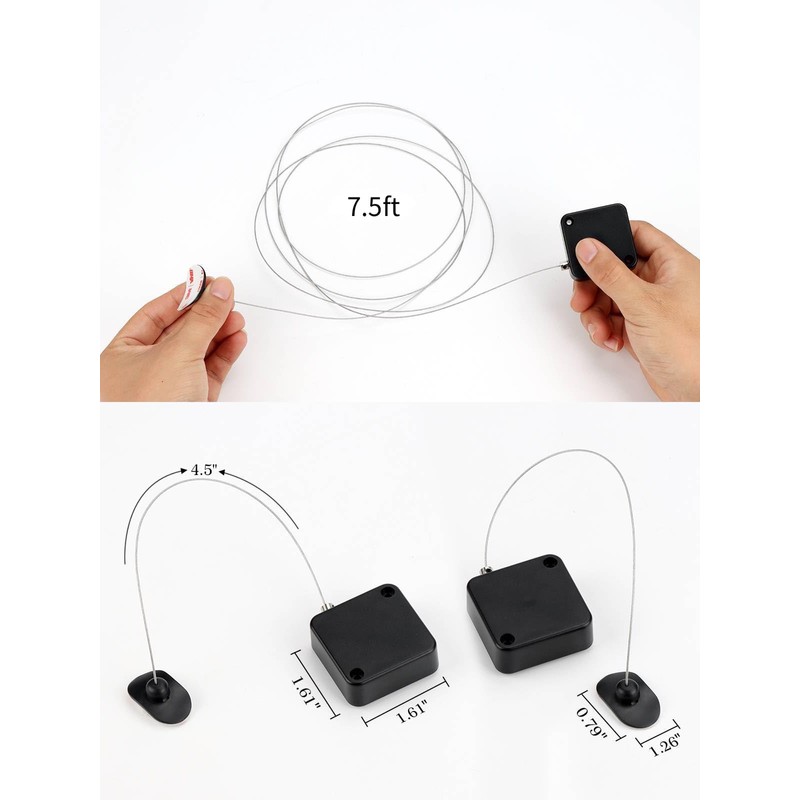 EKZ 7.5 ft Retractable Remote Control Cable Tether Lock with