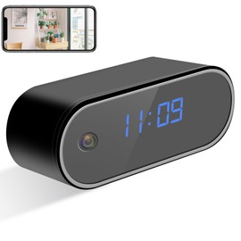 Hidden Camera Detector with Clock HD 1080P WiFi Nanny Cam Wireless Camera Night Vision& Motion Detertor for Indoor Security