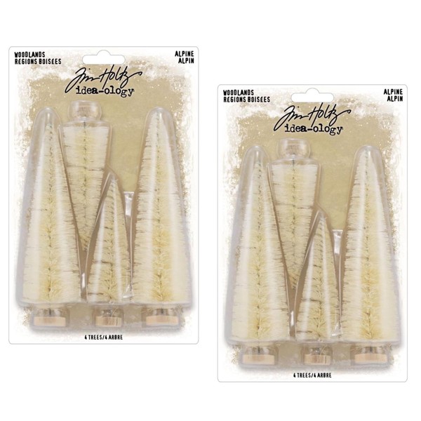 Tim Holtz Idea-Ology Woodland Trees Alpine/Christmas 2023, 2 Packages, 8