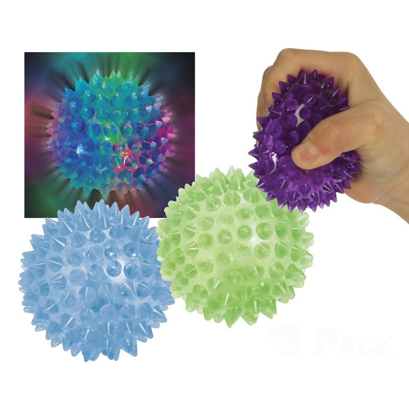 MunchieMooskids LED Flashing Bounce-Spike Bouncy Ball 3- Inch