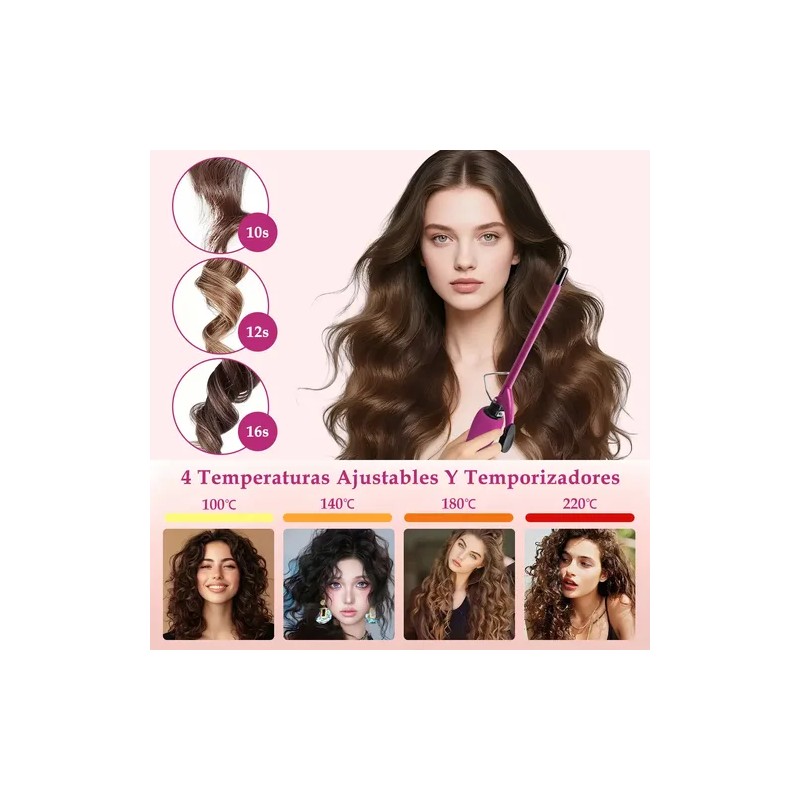 Tenaza Rizadora De Cabello De Cerámica De 9mm Temperatura
