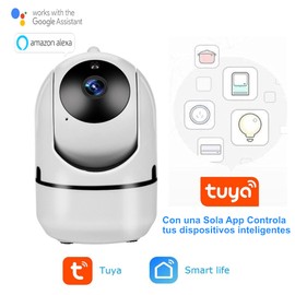 ZINKER Cámara Seguridad WiFi con Autoseguimiento Full HD1080p Compatible con Alexa y Google Home. Audio Bidireccional, Visión Nocturna y Detección de Movimiento