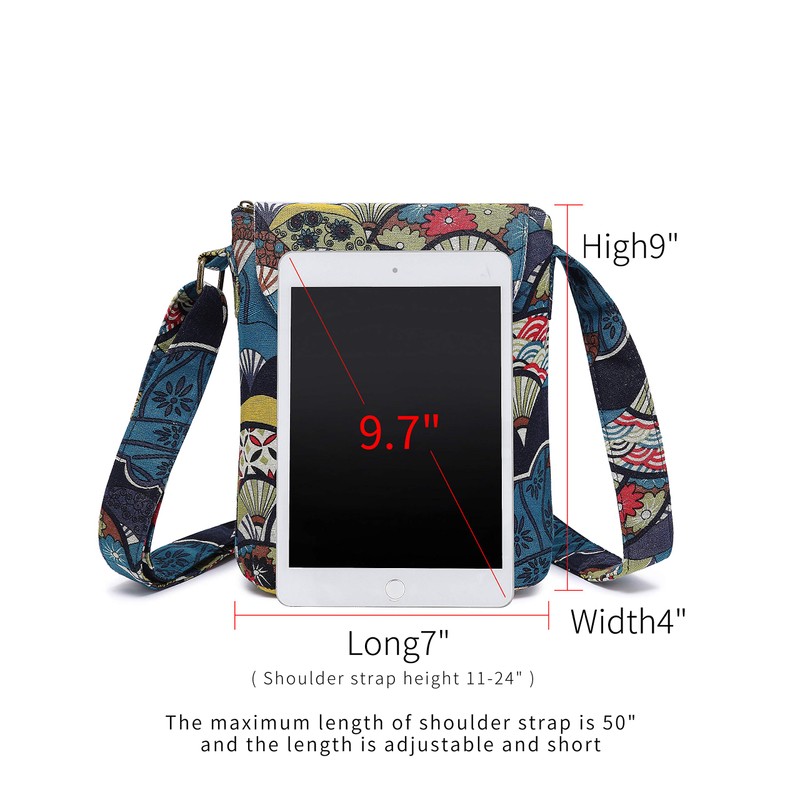 OPQRSTU Women's Retro Small Size Canvas Shoulder Bag Hippie Crossbody