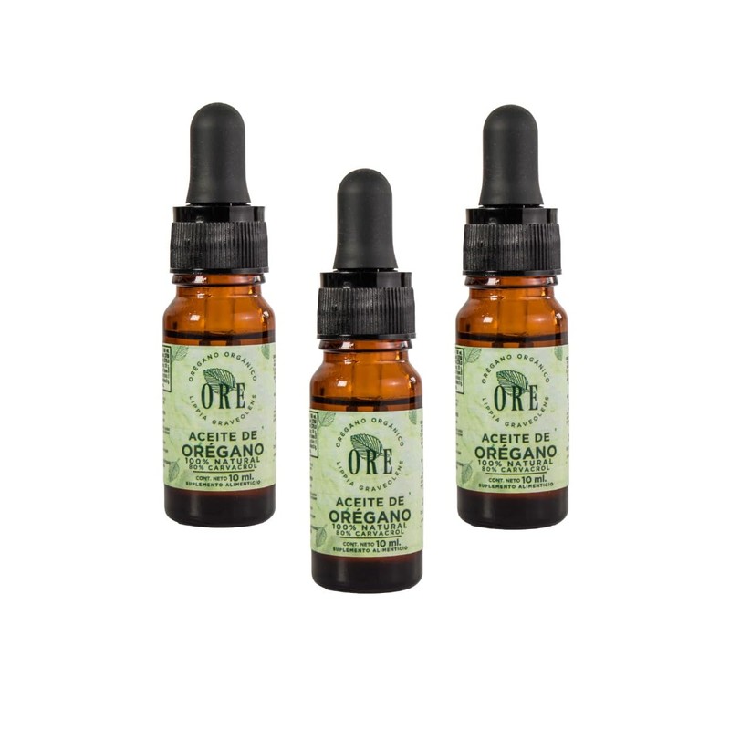ORE Aceite de Orégano Orgánico, 80% Carvacrol, 100% Natural, Gotas,