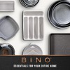 BINO | Woven Plastic Basket | Small (Natural Grey), 5-Pack