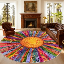 Likiyol Sun Entryway Rug 2x3 Small Rug, Door Mat Indoor Entrance Soft Faux Cashmere Non Slip Rugs for Entryway, Washable Inspirational Throw Rugs Carpet for Entry, Kitchen, Bathroom, Low-Pile