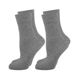 Nur Die Pack of 2 Bamboo Comfort Socks Women's Soft Comfort Band Bamboo Socks, Light grey