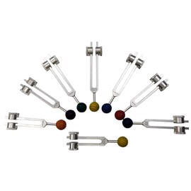 Radical 8 Chakra & Soul Purpose Cosmic Weighted Healing Tuning Forks With Rubber Balls