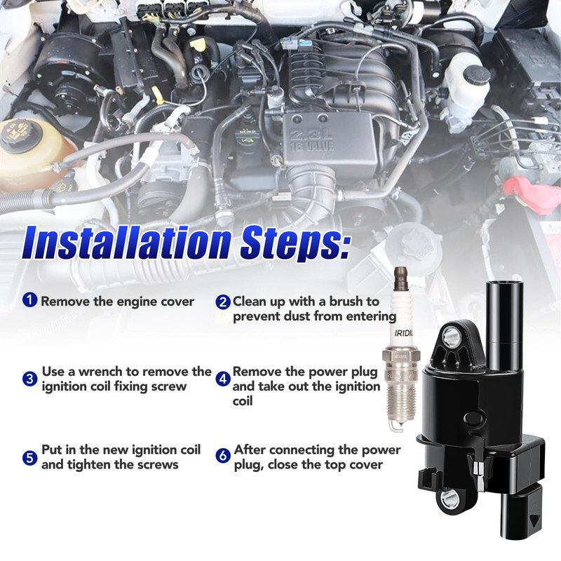 Set of 8 Round Ignition Coil Pack & Spark Plugs