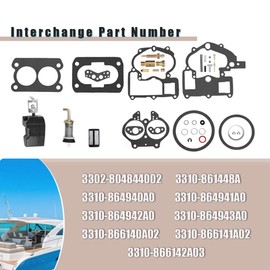 Carburetor Repair Kit Replacement for Mercruiser Marine 2Barrel 3302-804844002 3.0 4.3 5.0