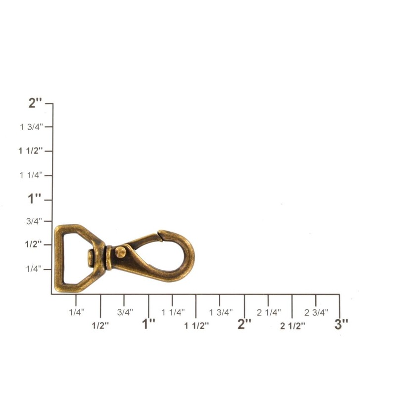 Buckleguy.com 220 Antique Brass, Mini Swivel Lever Snap, Solid Brass-LL,