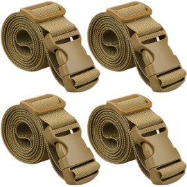 MAGARROW 60" Long Utility Luggage Straps with Buckle Adjustable (Tan (4-Pack), 1.5" Wide - 60" Long)