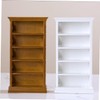KOMBIUDA Miniature Wooden Bookshelf Mini Bookcase for Mini House Miniature