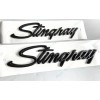 Corvette 2PCS Matte Black Front Fender Stingray Emblems Badges For