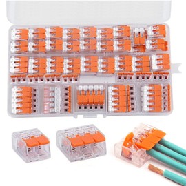 75Pcs Lever Nut Assortment Splicing Connector, Wire Connector Kit, Compact Splicing Connectors, Multi-Function Soft and Hard Wire Universal Electrical Connectors (2 Port 3 Port 5 Port)