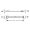 KS Tools 503.4403 GEARplus Double ring ratchet spanner, 7/16"x1/2"