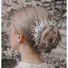 YBSHIN Wedding Hair Comb Silver Flower Pearl Bridal Hair Piece
