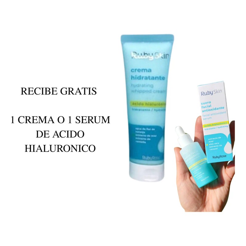 Kit Rutina Skin Care Ruby Rose Acido Hialuluronico 6pz